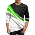thumbnail image 1 of Blusas y camisas de manga larga y cuello redondo para hombre, estilo casual, estampado, cuello redondo, manga corta, poliéster, 1 of 4