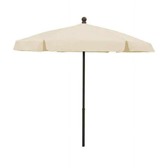 Fiberbuilt 7.5' Hex Garden Umbrella 6 Rib Push Up Champagne Bronze with Natural Vinyl Coated Weave Canopy, 7GPUCB-Natural