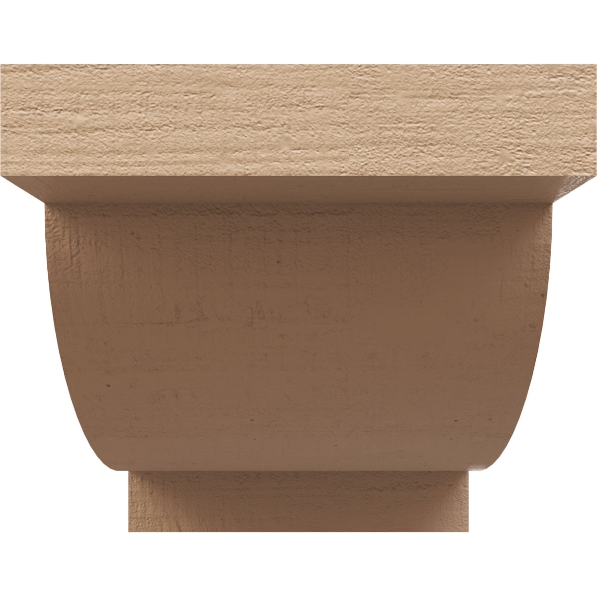 8"W x 16"D x 8"H Wide Alpine Rough Cedar Woodgrain TimberThane Corbel, Primed Tan