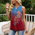 thumbnail image 4 of Women's Sleeveless Patriotic Tank Top 250th Anniversary USA Flag Print Breathable Polyester Spandex Casual Independence Day Celebration Shirt, 4 of 5