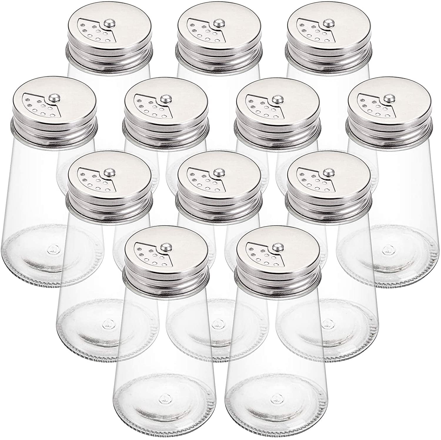12 Pieces Glass Spice Jars, 4oz Empty Spice Bottles Salt and Pepper s