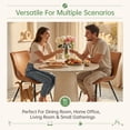 thumbnail image 6 of Modern Faux Leather Dining Chairs Set of 2, Upholstered Kitchen & Dining Room Chairs with Backrest, Durable Metal Legs(Brown, Black Legs), 6 of 12