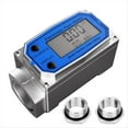 thumbnail image 1 of Medidor de Flujo de Combustible de 1 Pulgada con Adaptadores de 3/4 Pulgada, Medidor de Flujo de Turbina Digital de 2,5 A 31 GPM, Medidor de Flujo Diésel con Rosca NPT en Línea, 1 of 7