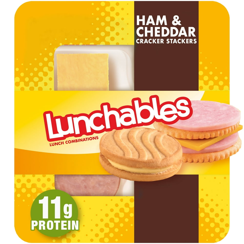 Lunchables Ham & Cheddar Cheese Cracker Stackers Snack Kit with Vanilla