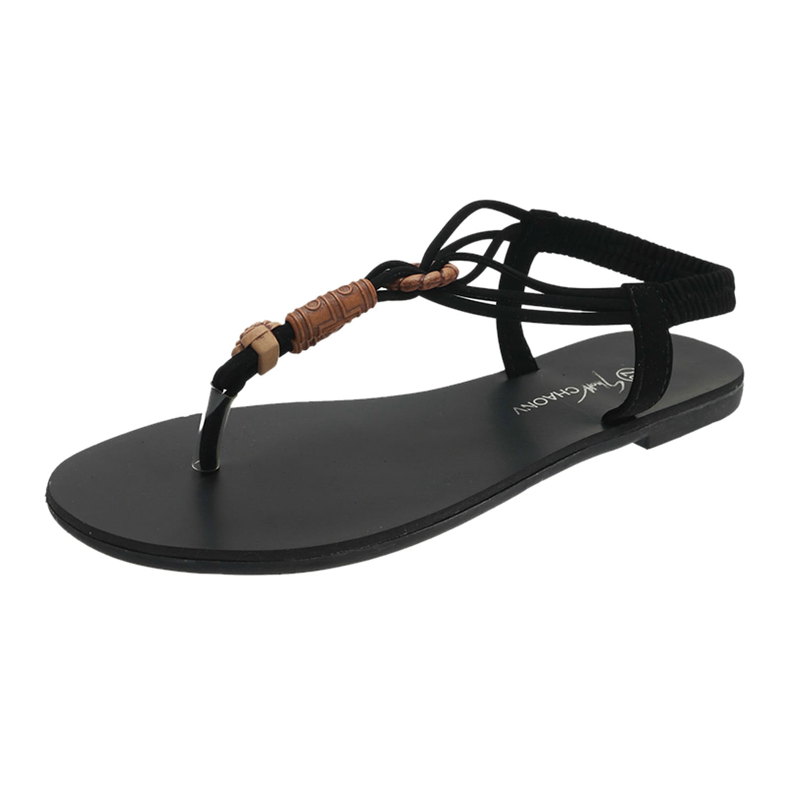 Summer Womens Casual Shoes Rhinestone Flat Flip Flops Leisure Sandals