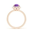 thumbnail image 2 of ANGARA Natural Prong-Set Pear-Shaped 1.6 ct Amethyst Ring with Beaded Halo in 14K Rose Gold for Women (Size-10x7mm) | February Birthstone, Anniversary, Jewelry Gift for Women | Natural Amethyst Ring, 2 of 9