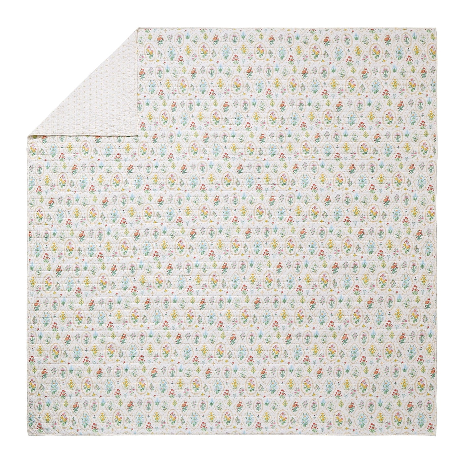 Makers Collective Floral Wallpaper Multi-Color 2-Piece Quilt Set, Twin