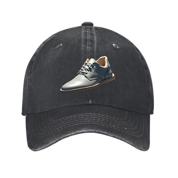 Vintage Distressed Baseball Cap for Men & Women - Curved Brim with Light Blue Shoe - Stylish Golf Dad Hat