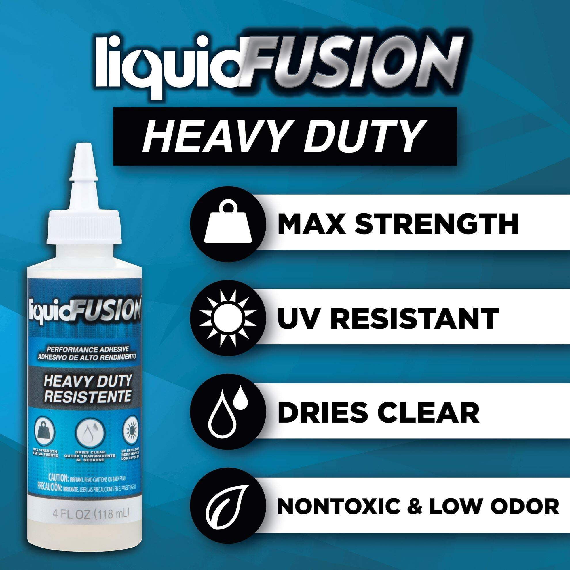 Liquid Fusion Performance Adhesive Heavy Duty Glue, 4 fl oz – Clear, Waterproof, Non-Foaming, Low Odor