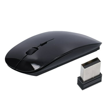 Wireless Mouse Smart Slim Portable 2.4G Cordless Mouse with USB Receiver for Office Laptop Computer TabletBlack