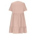 thumbnail image 4 of Bigersell Sweater Dress Deals Female V-Neck Short Sleeve Above Knee Sun Dress Dress Style D-103 Ladies Dresses Casual Plus Size Summer Dresses , Pink M, 4 of 8