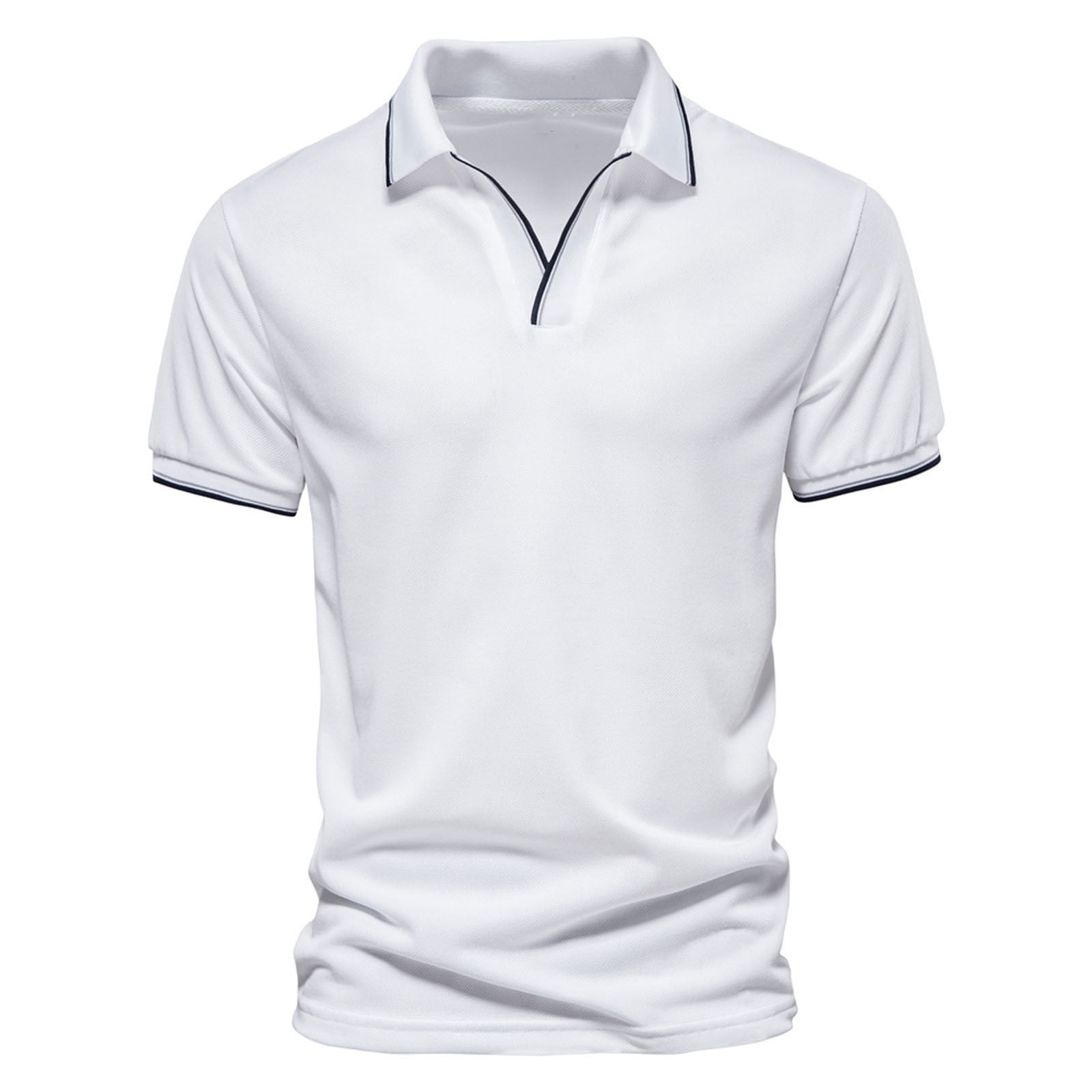 TopLLC Men s Short Sleeve Polo Shirts Casual Slim Fit Solid Soft Cotton Pocket Shirt Summer Dressy Tops for Men Polo Shirts for Men