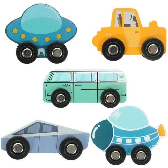 OGITUDE 5pcs Wooden Train Toys Wooden Train Car Toys Wooden Cute Train Toy for Toddlers