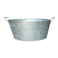thumbnail image 3 of Embossed Design Oval Shape Galvanized Steel Tub with Side Handles Small Silver - Saltoro Sherpi, 3 of 6