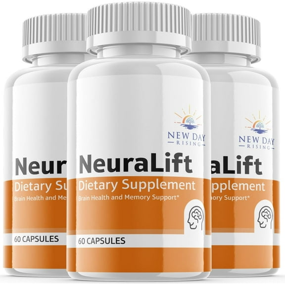 (3 Pack) NeuraLift - Brain Supplement - Dietary Supplement for Focus, Memory, Clarity, & Energy - Advanced Cognitive Support Formula for Maximum Strength - 180 Capsules