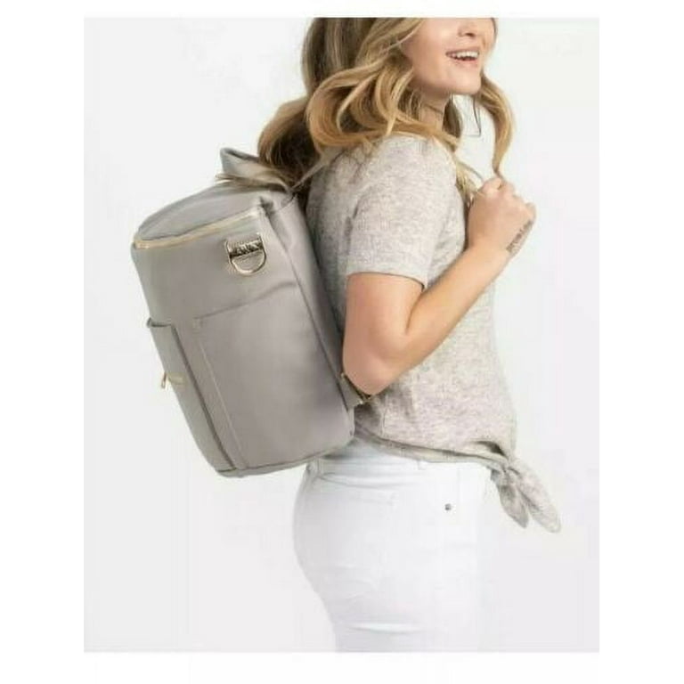 Fawn Design Premium Vegan Leather Diaper Bag and Backpack Gray 2.0