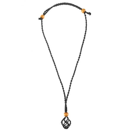 

Adjustable Wax Rope Necklace Rough Net Bag Pendant DIY Home Decor