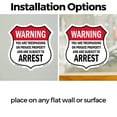 thumbnail image 3 of No Trespassing Warning You Are Trespassing On Private Property And Are Subject To Arrest (2 Pack) 12 inch X 12 inch Shield Shaped Heavy Duty 3.2 mil Vinyl Decals Made in the USA, 3 of 6