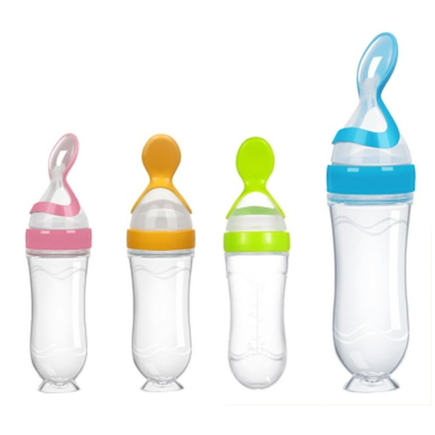 Biberon Silicone Tout-petit bébé avec une cuillère 90 ml