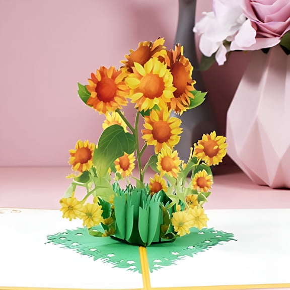 CCOCC Pop Up Flower Card,3D Sunflower Pop Up Greeting Cards,for Mother's Day,Spring,Father's Day,Graduation,Birthday,Wedding,Anniversary,Thank You,Get Well,Sympathy,All Occasion