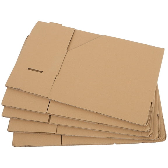 WHAMVOX 5pcs Corrugated Cardboard Storage Bins Topper Opening Storage Boxes Organizing Parts Bins For Moving Packing And Storage