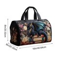 thumbnail image 3 of Quilted Embroidered Travel Duffel Bag 16x8x8 Inch, Compact Overnight Bag with Padded Handles, Gym Yoga Tote, Vacation Carry-On Bag, 3 of 6