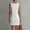 thumbnail image 5 of Noric Women Cotton Linen Summer Sleeveless Dresses Casual Cowl Neck with Pockets Solid Color Mini Dress Trendy 2026, 5 of 6