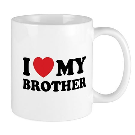 

CafePress - I Love My Brother Mug - Ceramic Coffee Tea Novelty Mug Cup 11 oz