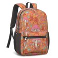 thumbnail image 2 of Mushroom and Hand Orange Pattern 17" School Backpacks for Teens,Waterproof Oxford Fabric,S-Shape Padded Straps for School,Travel,Hiking,Camping, 2 of 6