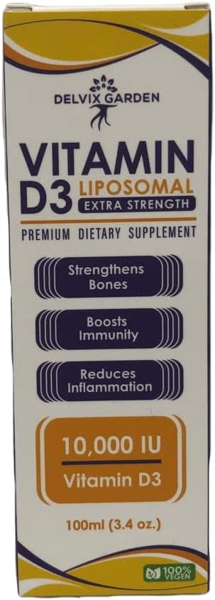 Vitamin D3 Drops for Adults and Kids, 4 oz: Liquid Vitamin D3 Supplement for Immunity and Bone Health