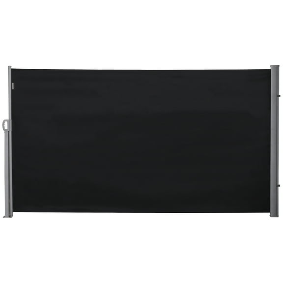 Outsunny 10' x 7' Retractable Privacy Screen Side Awning, Black