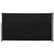 Outsunny 10' x 7' Retractable Privacy Screen Side Awning, Black