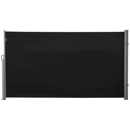 Outsunny 10' x 7' Retractable Privacy Screen Side Awning, Black