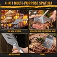 thumbnail image 5 of LHRIVER Stainless Steel BBQ Grill Tools Set with Storage Bag, 3 Pieces Include Tong, Spatula, Cleaning Brush, 5 of 13