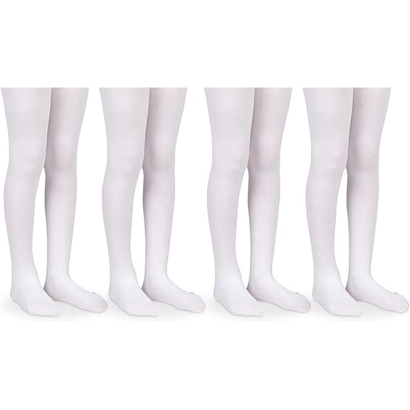 Jefferies Socks Girls Smooth Nylon Microfiber School Uniform Dress Tights 4 Pair Pack