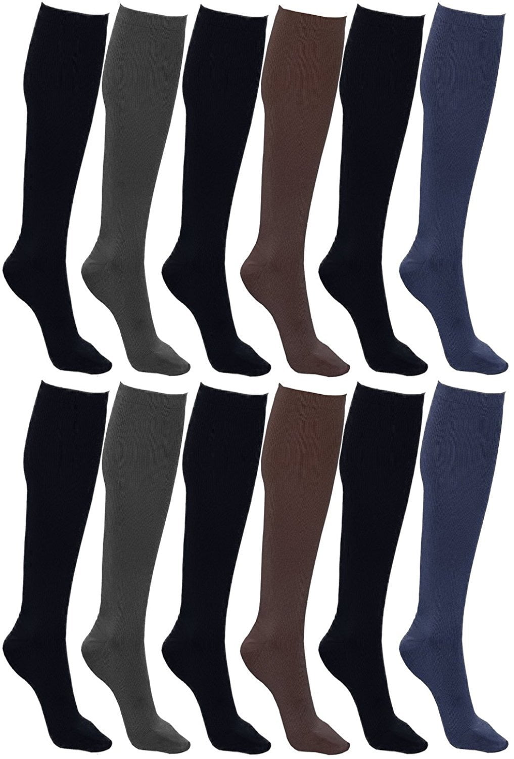 Winterlace Plus Size Women's Trouser Socks, 12 Pairs, Opaque Stretchy