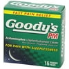 4 Packs of 16 Goody's PM Acetaminophen Diphenhydramine Citrate Pain Reliever/ Nighttime sleep aid