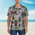 thumbnail image 2 of Fuzoiu Bright Insects Print Hawaiian Shirt for Men, Summer Beach Casual Short Sleeve Button Down Shirts, Men’s Beach Summer Shirts with Pocket,Small, 2 of 7