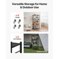 thumbnail image 6 of VEVOR 5-Tier Foldable Storage Shelf, 32W x 14D x 72H Inch Folding Metal Rack Shelving Unit, No Assembly Organizer Shelf with 5 Wheels & 4 Hooks for Pantry, Kitchen, Garage, Basement, Black, 6 of 9