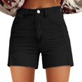 thumbnail image 3 of Clearance！ GZWYHT Jean Shorts for Women Stretchy Jean Shorts For Women Ripped Jean Shorts Denim Shorts Women Women's High Waisted Denim Shorts Black L Clearance！, 3 of 3