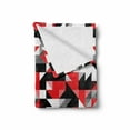 thumbnail image 2 of Abstract Soft Flannel Fleece Throw Blanket, Abstract Geometric Half Triangles Squares Maze Inspired Image, Cozy Plush for Indoor and Outdoor Use, 50" x 60", Charcoal Grey White, by Ambesonne, 2 of 6