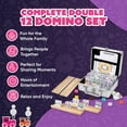 thumbnail image 3 of Juego de dominó Playbees Doble 12 con bandejas de madera y estuche, 3 of 8