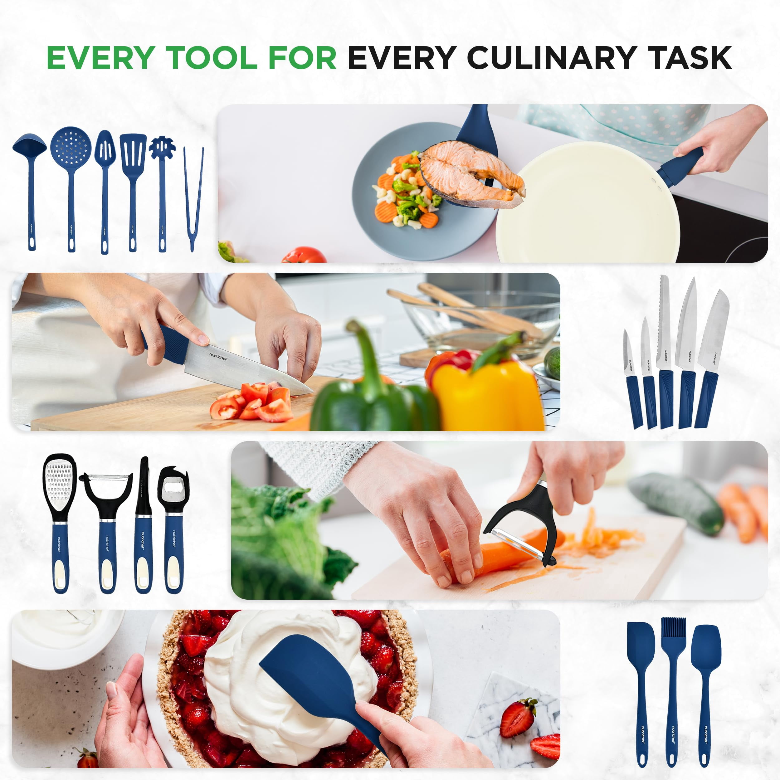 Nutrichef 183 NutriChef 54 Pcs. Home Kitchen Cookware, Kitchen Tools, and Bakeware Set