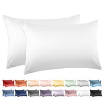 Cotton Pillow Cases Standard Size Set of 2, 600 Thread Count Pillowcases, Envelope Closure Pillow Covers, 20x26 Inches, Hotel Quality Pillowcases, White