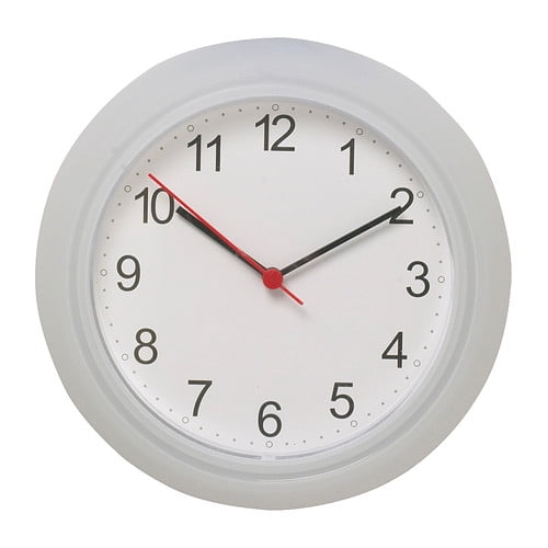 Ikea RUSCH Wall Clock, White. 9.75 x 1.5 Inches.