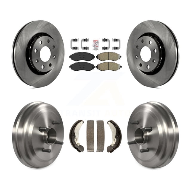 Transit Auto Front Rear Disc Brake Rotors Semi-Metallic Pads and Drum Kit for Car Chevrolet Aveo Pontiac Aveo5 Wave G3 Wave5 with Hub Assembly K8A-105218