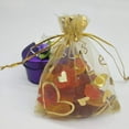 thumbnail image 4 of 100Pcs 9x12cm Sheer Drawstring Heart Organza Jewelry Gift Bags (Gold), 4 of 7