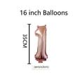 thumbnail image 5 of Globos con números de 16, 32 y 40 pulgadas, globos de aluminio de oro rosa, globos digitales, decoración para bodas, fiestas de cumpleaños, suministros para baby shower, 5 of 5