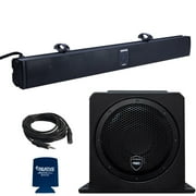 Memphis Audio UTV Audio Package: MXASB35 - 35" Powersports Soundbar and Wet Sounds Stealth AS-10 10" Powered Subwoofer