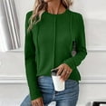 thumbnail image 4 of Womens T Shirts Trendy Dressy Casual Long Sleeve Tops Crewneck Pleated Knit Solid Loose Blouses Athletic Top Women Our Womens Long Sleeve Plain Casual T Shirts for Women Womens Casual Summer Tops, 4 of 6